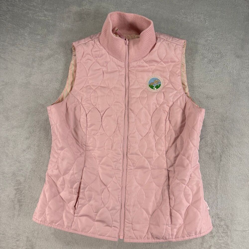 Devon & Jones Rolex Kentucky Three-Day Event Quilted Full Zip Vest Pink Small A